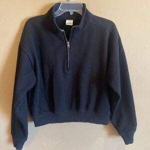 VS Pink qtr zip crop black sweatshirt SIZE XS